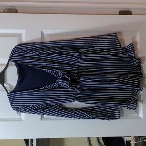 Honey Finch front tie striped romper